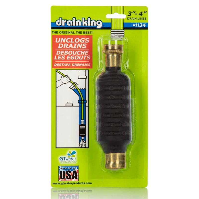 Drain King H34 Unclogs Sewer Lines, Main, and Outside Deck Drains, 3 To 4 Inch - Image 2